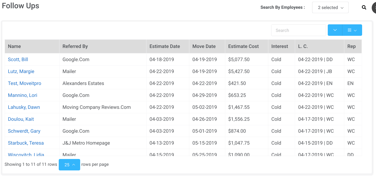 Followups moving software